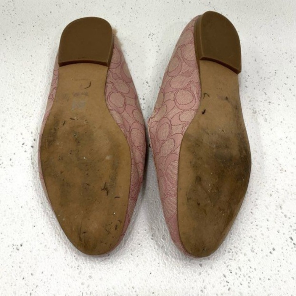 Coach Designer Pink Signature Canvas Fur Lined Sienna Slides Loafers Size 9B - Picture 9 of 11